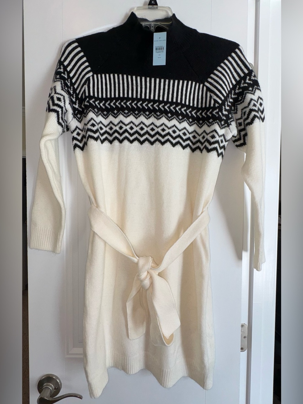 NWT Ann Taylor Fair Isle Belted Sweater Dress
